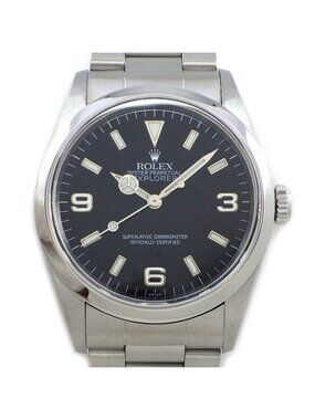 Rolex Watch Explorer I A Number 1998 Black Dial Luminous Hands Index SS